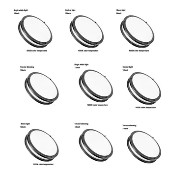 Kovové Jednoduché A Elegantné Spálne Light - Black Kruhového Tvaru Multi Funkčné A Multi Scény Tri farby, stmievanie 12inch 30 CM
