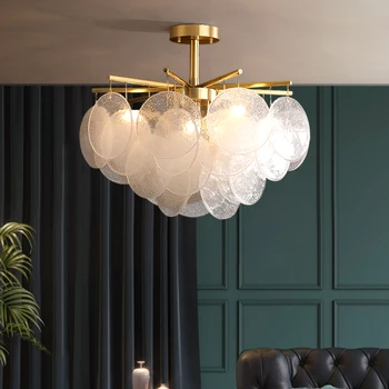 Luxusné Moderné Sklenené LED Luster Kovov pre Obývacia Izba Centrum Jedálenský Stôl Spálňa Domova Osvetlenie Zariadenie Prívesok Lampy