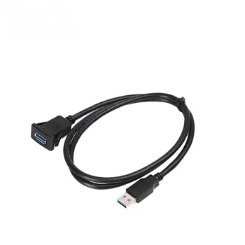 1m USB Zásuvky Kábel USB3.0 Auto Auto, Flush Mount Samec Samica Predlžovací Kábel Panel Panel Námestie USB kábel na Motocykel
