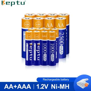 KEPTU AA + AAA Nabíjateľné Batérie 1.2 V, AA 2500mAh / AAA 1.2 v, Batéria 1000mAh Pre Hračky, Hodinky, MP3 Prehrávač Ni-MH aa aaa Batérie