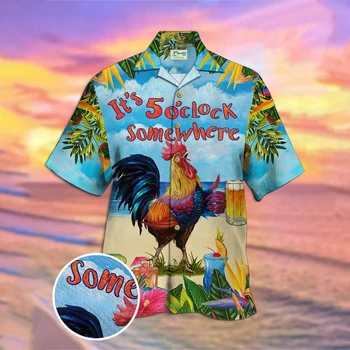 Letné Hot Predaj Havajské Košele pre Mužov 3d animovaný Zvierat pánske Tričko Pláži Nadrozmerné Zábavné pánske Oblečenie, Módne Krátky Rukáv