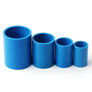 ID 20~160mm Modrá PVC Tvarovky Rovno Konektor Dodávky Vody Pre Závlahy Hydroponické Pestovanie Rám Plastové Zásuvky Spoločné