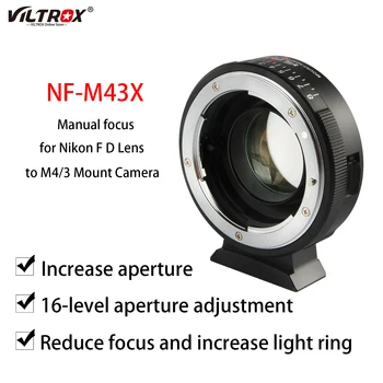 Viltrox NF-M43X Hlavná Redukcia Speed Booster Adaptér Objektívu Krúžok Turbo Clona pre Nikon F Objektív na M4/3 Namontujte Fotoaparát GH5 GH85 GF7