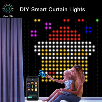 Smart Dreamcolor LED Záves Svetlo String 400Leds DIY Vzor Vlkovcový Rozprávkových Svetiel Svadobné, Vianočné Dekorácie RGB Led Girlandy