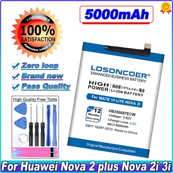 LOSONCOER 5000mAh HB356687ECW Batériu Pre Huawei nova2 Nova 2 plus 2i 2S 3i 4e Mate 10 Lite Česť 9I 7X G10 P30 Lite SE BAC-AL00