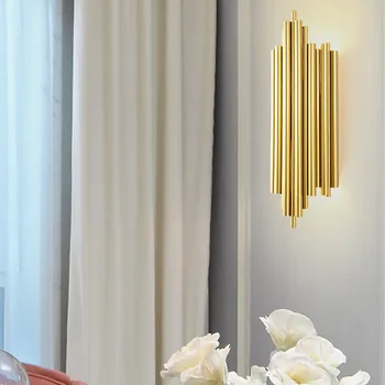 Z nehrdzavejúcej Ocele Moderné Luxusné Nordic Zlaté Led Nástenné Svietidlo na Schody Domáce Dekorácie Spálňa Krytý Hotel Koridoru Zariadenia