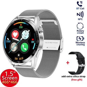 1.5 Palcový HD Displej, NFC Smartwatch dámske Náramkové hodinky Pre Mužov OPPO A96 A76 A36 A16 A54 A74 A94 A52 A72 A92 A93 A55 iPhone SE 6