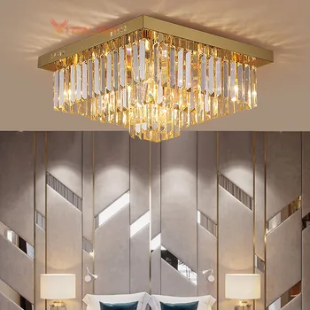 K9 Crystal Stropné Svietidlá LED Moderné Lampy Námestie Zlatý Luster Obývacia Izba, Jedáleň, Spálňa LED Svietidlá Mall Shop