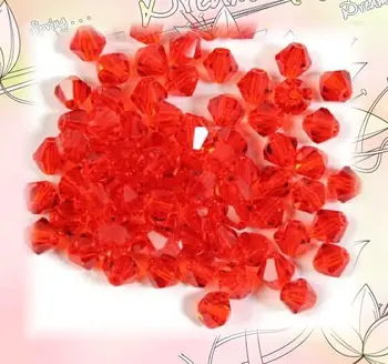 Čína Červená Farba, 6mm 8mm Lesk Sklo Krištáľ Bicone Korálky Pre Svadobné Dekorácie ,Jewelrying Čo Korálky