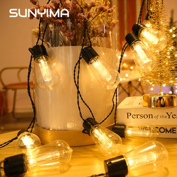 Solárne Vonkajšie Svetlá S14 15Ft 20 LED Reťazec Svetlo RGB Lampa Garden Vianočné Žiarovky, Narodeninové Party, Svadobné, Vianočné Dekoratívne Nové