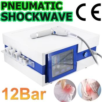 12Bar Pneumatické Shockwave Terapia Stroj Pre ED Liečba Bolesti Vysoko Kvalitné Profesionálne Rázové Vlny Relax Masér