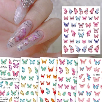 3D Krásne Butterfly Kolekcia Nail Art Nálepky Japonský Vintage Motýľ Fólie Jazdcov Manikúra Odtlačkový Zábaly Stlačte na Nechty