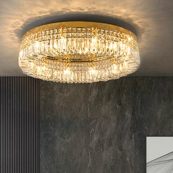 Moderné Stropné svietidlo Crystal pre Jedáleň Led Osvetlenie Lustre Zlatý Prívesok Lampa Obývacej Miestnosti Dekorácie