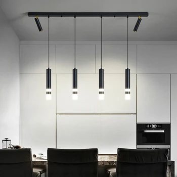 Reštaurácia Luster Dizajnér Tvorivé Moderné Jednoduché Pásy LED Bar stolná Lampa Stropný Luster Vnútorné Osvetlenie Reflektor