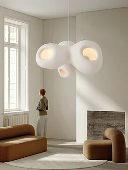 Nordic Wabi Sabi Vietor Lustre E27 Živice Prívesok Lampy Dizajnér Podivných Tvarov Pozastavenie Svetlo Obývacia Izba Svietidlá