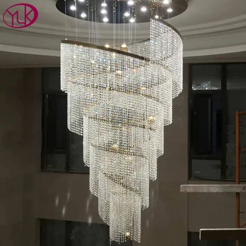 YOULAIKE špirála dizajn moderný krištáľový luster pre schodisko, predsieň, vstupná hala led cristal lampa luxusné domova svietidlo