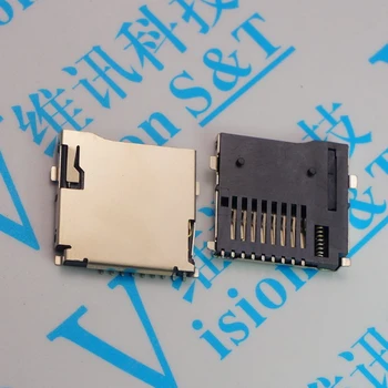 100ks 9pin Micro SD kartu konektory T-Flash Spoločné štýl, veľkosť 14*15 mm TF kariet Samostatne koná kartu pop-up