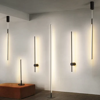 Nordic design nástenné svietidlo Kúpeľňa Gold/Čierne Pozadie Gauč dlho stenu na čítanie vnútorné osvetlenie nástenné svietidlo led pásy lineárne svetlo