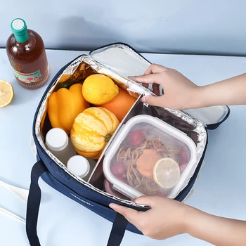 Eason Izolované Bento Box Prenosný Obed Taška Piknik Jedlo Dopravcu Skladovanie Tašky Kontajner Tepelnej Chladnejšie Tote Bag Vysoká Kapacita