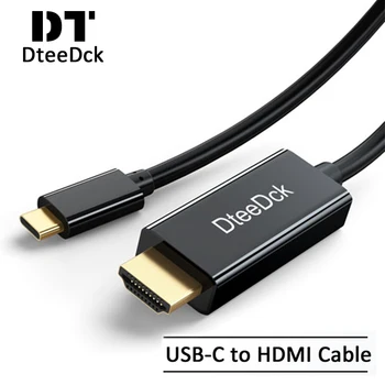 DteeDck USB C, HDMI Kábel, Adaptér, Video & Audio Výstup 1.8 m 4K@30Hz Hrom-skrutka 3 Converter pre Samsung Macbook PC Monitor