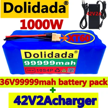 XT60 rozhranie 36V batérie 10S4P 99999Ah batériu 1000W vysoký výkon batérie 42V99999mAh Klince elektrické kolo BMS + 42v nabíjačky