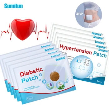 60pcs Sumifun Diabetes Patch Proti Hypertenzia Lekárske Omietky Znížiť Zostatok Vysoký Krvný Tlak Nálepky Čisté Cievy