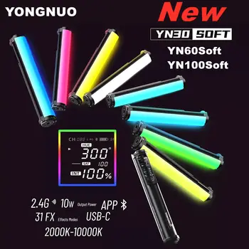 YONGNUO YN30SOFT LED Fotografie Osvetlenie 2000K-10000K Ručné RGB Light Tube Stick Video mäkké Svetlo APLIKÁCIU Diaľkové Ovládanie