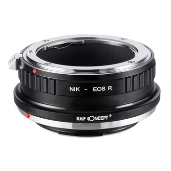 K&F KONCEPT Filter Lens Mount Adaptér Krúžok pre Nikon F Šošovky Canon EOS R Fotoaparát Hliníkové Black Len Adaptéry