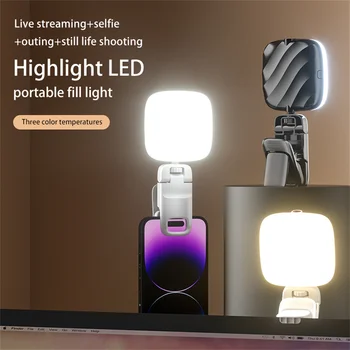 Mobile Selfie Svetlo Klip-na LED Telefón Svetlo pre Telefón, Tabliet 2500-6000K Vyplniť Osvetlenie pre Fotografovanie make-up Zoom Video Konferencie