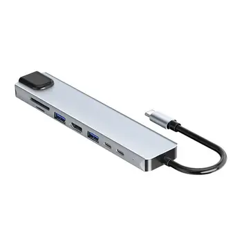 USB Rozbočovač USB, C Dokovacej Stanice Plug And Play 8 V 1 USB C Splitter Pre Kariet na Pevný Disk Notebooku, Myši, Tlačiarne, Klávesnice