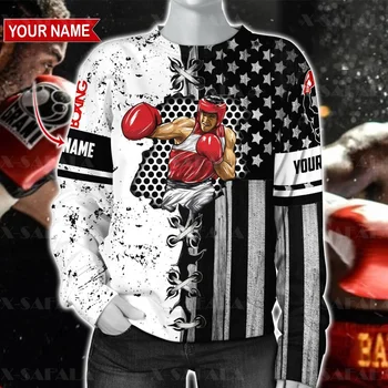 Boxerské Milovník Športových Pugilism Boxer Boj Customed 3D Full Tlač Hoodie Muž Ženy Outwear Zips Pulóver Mikina Unisex-9