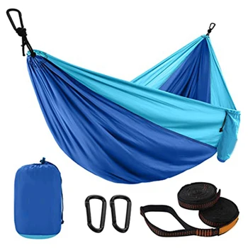 Prenosné Ultralight Nylon hojdacia sieť Soft Nylon Textílie Bezpečný, Robustný Modrá hojdacia sieť pre Outdoor Camping Piknik DIN889