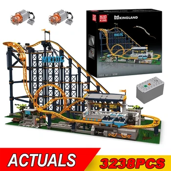 PLESNE KRÁĽ 11012 Tvorivé Roller Coaster Budovy Hračky Technické Zábavný Park Model Bloky Tehly Vzdelávacie súpravy Deti Darčeky