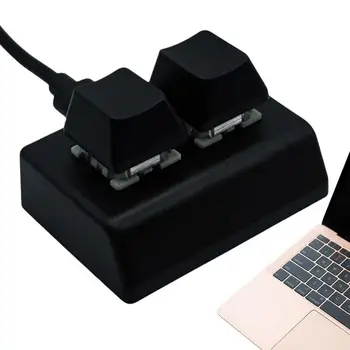 Mechanické Tlačidlá Pre PC USB Káblové pripojenie 2-Key Hry Klávesnice Programovanie Klávesov Makier a s podsvietením Aktualizovaný Červený Spínač S 4.9 ft Typ-C, USB