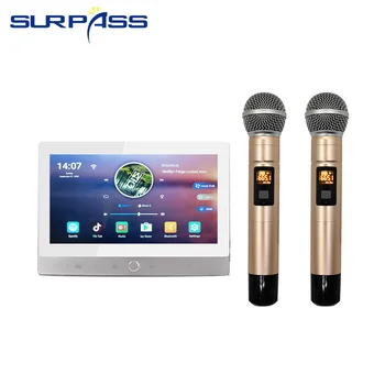 7inch Android 8.1 Systém WiFi Zosilňovače Bluetooth na Stenu Dotykový Displej Ovládanie Hlasom Karaoke Zosilňovač s Bezdrôtový Mikrofón