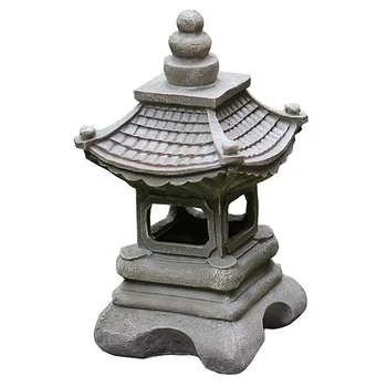 2X Japonský Štýl Nádvorie Dekorácie Živice Solárne Lampy Palác Svietidlá Zen Krajiny Svetlá Záhradkárstvo Dekorácie