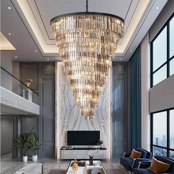 Led Duplex Budove villa Krištáľový Luster Američan žijúci na Čítanie LOFT luxusné moderné haly jednoduché dekoratívne osvetlenie