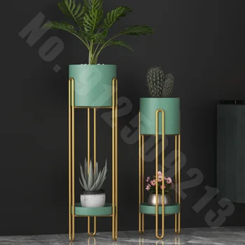 Nordic módne svetlo luxusné zlaté rastlín stáť vysoko nosné poschodí typ kvet stojan jednoduchý, moderný obývacia izba zelené ruže polica
