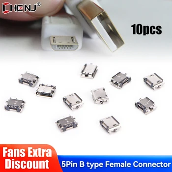 10pcs Micro USB 5pin B typ Samica Konektor Konektor 5 pin Plnenie Socket Micro USB 5pin B typ Samica Konektory
