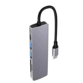 6 v 1, USB, C Hub Telefón Počítač Extender Príslušenstva Pripojenie Adaptéra