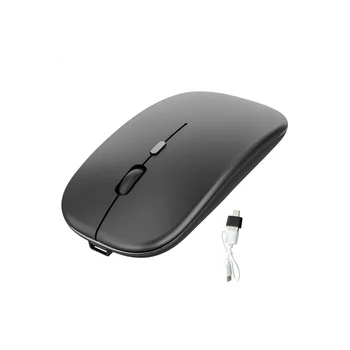 Bezdrôtová Myš Rechargable,2.4 G Ultra Tichý Optická Myš s USB Typ a-C Prijímač, pre Notebook MacBook (Black)