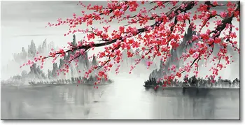 Moderný olejomaľba na Plátne, Ručne vyrábané Tradičnej Čínskej Maľby Ružová Slivkové Kvety Krajiny Umenia pre Obývacia Izba