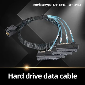 0,5 m/1m MiniSAS HD SFF-8643 36P Na 4SFF-8482 29 15P SATA SAS Napájací Adaptér Kábel Pevného Disku Splitter Kábel