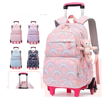 Škola vozíka tašky pre dievčatá školský batoh s kolieskami pre Deti Školského Koľajových batoh Taška Školy kolesových batoh Taška pre dievčatá