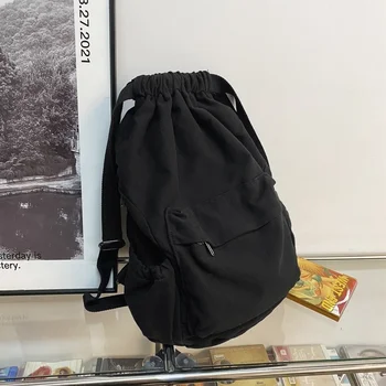 Zväzok vrecku batoh, veľká kapacita cestovná a športová taška, minimalistický fitness skladaný umyté plátené tašky