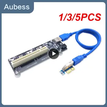 1/3/5 KS PCI-E slot karty PCI Express X1 PCI Stúpačky Karty Autobus Karty Vysoká Účinnosť Adaptér Prevodník USB 3.0 Kábel pre Stolné PC ASM1083