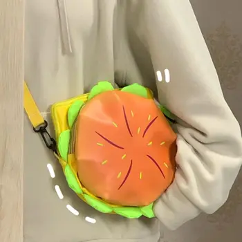 Veľkú Kapacitu Hamburger PU Batoh Roztomilý kórejský Štýl Taška cez Rameno Školské tašky Cartoon Študentov