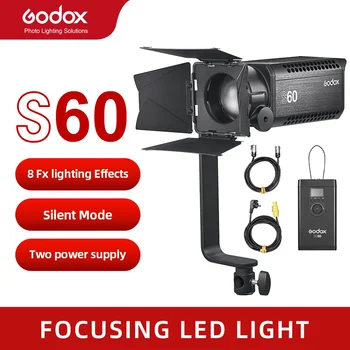 Godox S60 60W so Zameraním LED Fotografie Svetlo Kontinuálne Nastaviteľné Svetlo Reflektorov S Stodola Dvere pre Profesionálne Fotografovanie