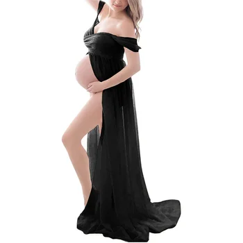 Sexy Materskej Šaty Pre Fotografiu Strieľať Šifón Tehotenstva Fotografie Prop Maxi Ženy Šaty Pre Tehotné Famale