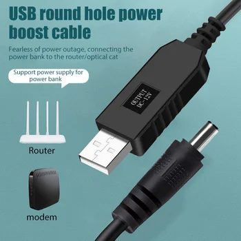 Kábel 12V Konektor USB DC 5521 Kábel Boost Converter Krok-up Kábel pre Wifi Router, Modem PC Notebook Napájacie Káble Adaptéry